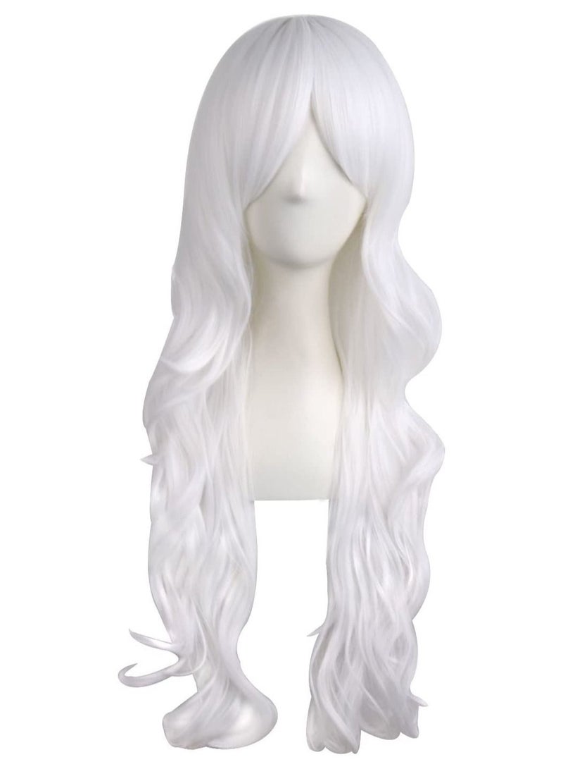 Estelle Charming Women Long Curly Full Hair Wig White - Image 1