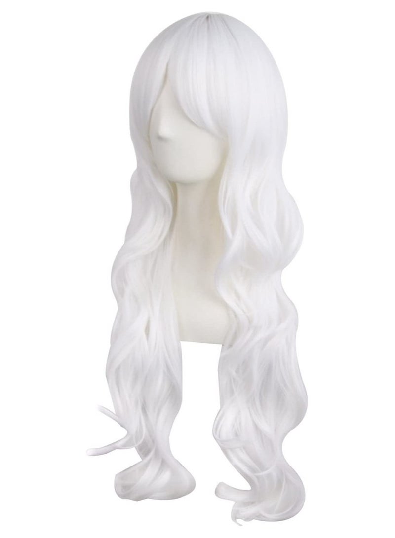 Estelle Charming Women Long Curly Full Hair Wig White - Image 3