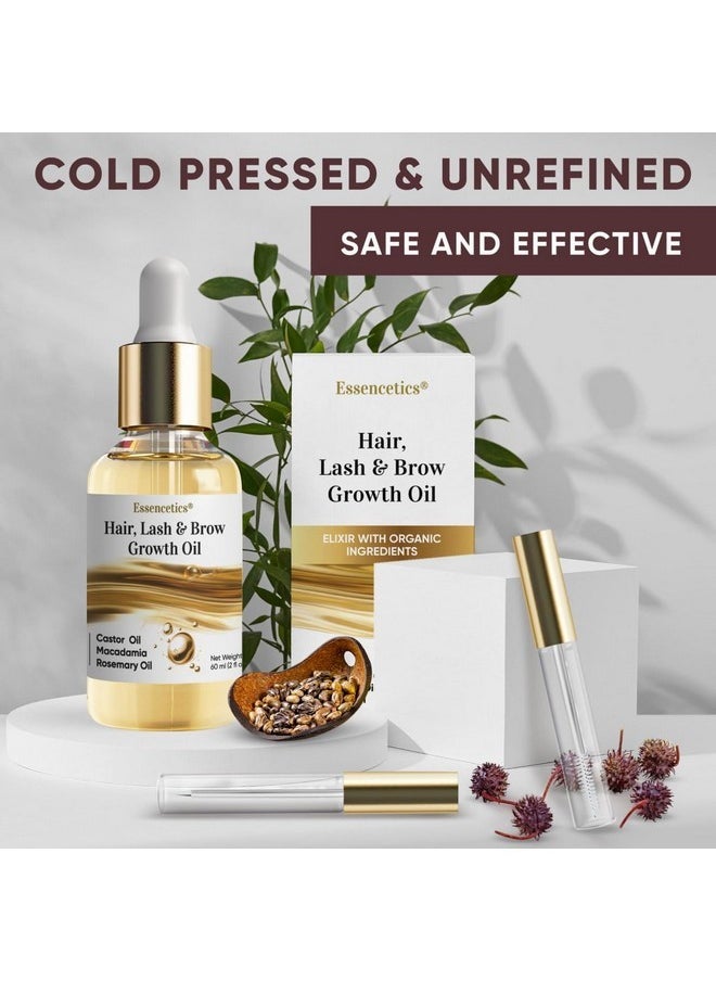 Essencetics Essencetics® Natural Hair Growth Oil (2oz) - Anti-Breakage Formula - Pure Eyebrow & Eyelash Growth Serum - Brow, Lash & Scalp Oil Hair Growth Treatment with Castor, Rosemary & Macadamia Oils  - Image 5