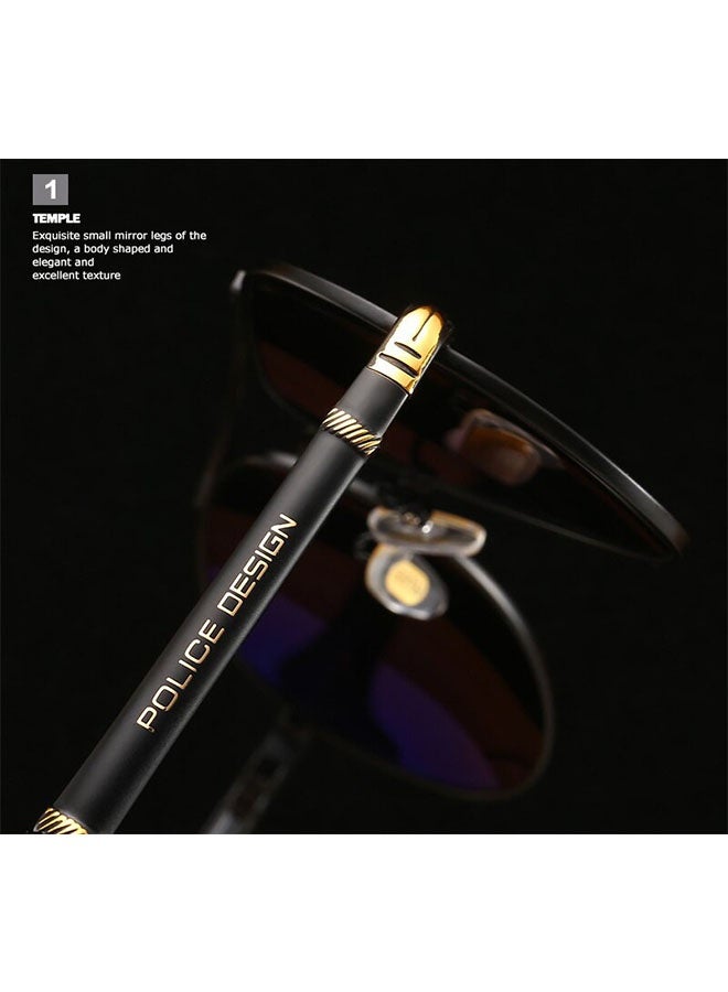 POLICE New Fashion Men's Polarized Sunglasses for Cycling with UV400 Rays Protection, Metal High-end Sport Sunglasses for Men, Silver Frame Black Lenses - Image 3