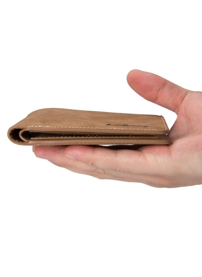 baellerry Men's Short Vintage Premium Matte Money Clip Two-fold Wallet Card Bag  - Image 3