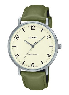 CASIO Casio Analog Quartz Green Leather Strap Men's Watch MTP-VT03L-7B -40mm 