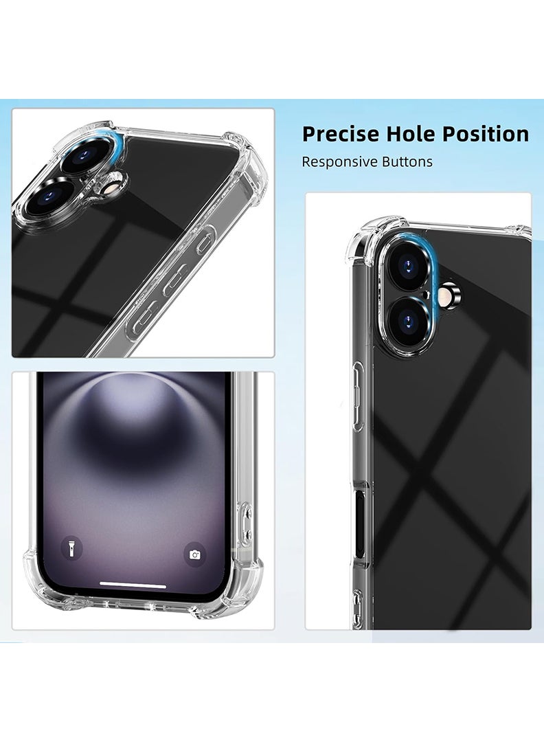 رفع القضية جراب شفاف لهاتف Apple iPhone 16، جراب هاتف خلوي من مادة TPU ممتص للصدمات مع زوايا معززة، جراب واقٍ مرن ناعم وشفاف للغاية - Image 2