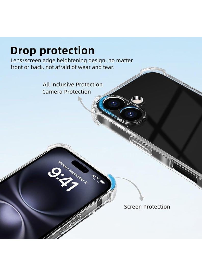 رفع القضية جراب شفاف لهاتف Apple iPhone 16، جراب هاتف خلوي من مادة TPU ممتص للصدمات مع زوايا معززة، جراب واقٍ مرن ناعم وشفاف للغاية - Image 5