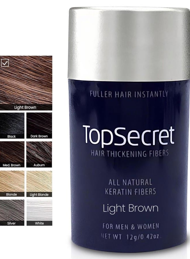 Top secret Hair Thickening Fibers -Regular Size Refill (.42 OZ.) Light Brown - Image 1