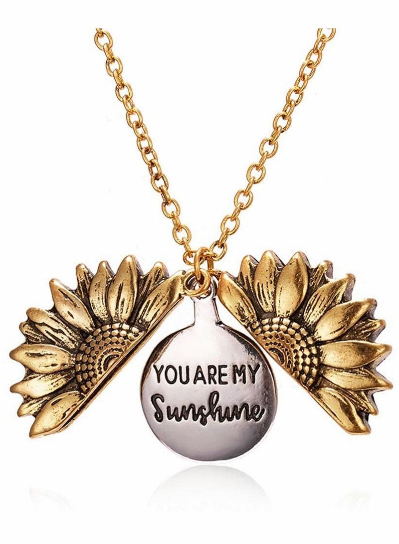KASTWAVE Sunflower Locket Necklace Jewelry Gift - Image 1