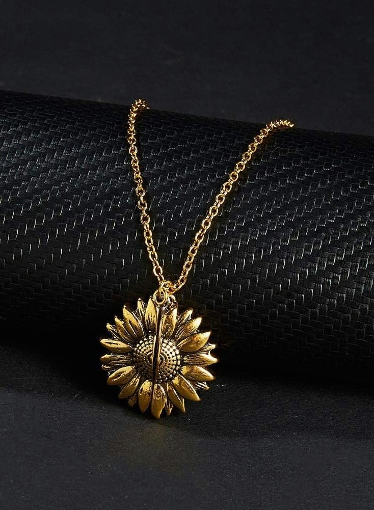 KASTWAVE Sunflower Locket Necklace Jewelry Gift - Image 3