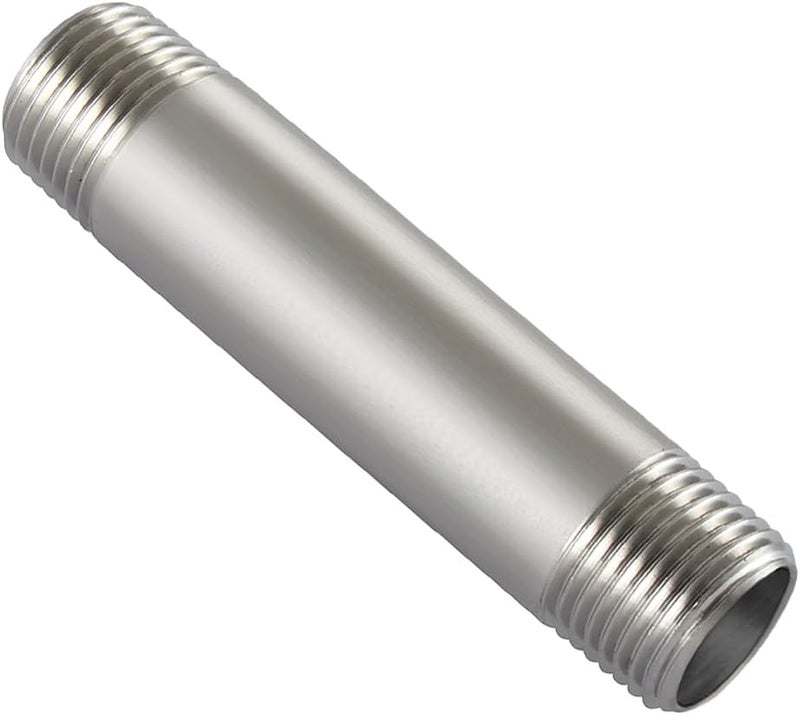 beduan Stainless Steel Pipe Fittings, 1/4" NPT x 1/4" NPT Male Threaded, 8" Length Cast Pipe - Image 1