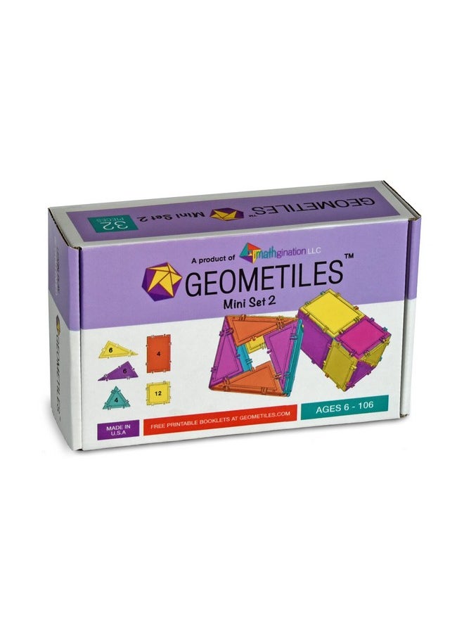 Geometiles Geometiles 3D Building Set for Learning Math, Includes Many Online Activities,32-pc, Made in USA (Triangle/Rectangle/Square)  - Image 2
