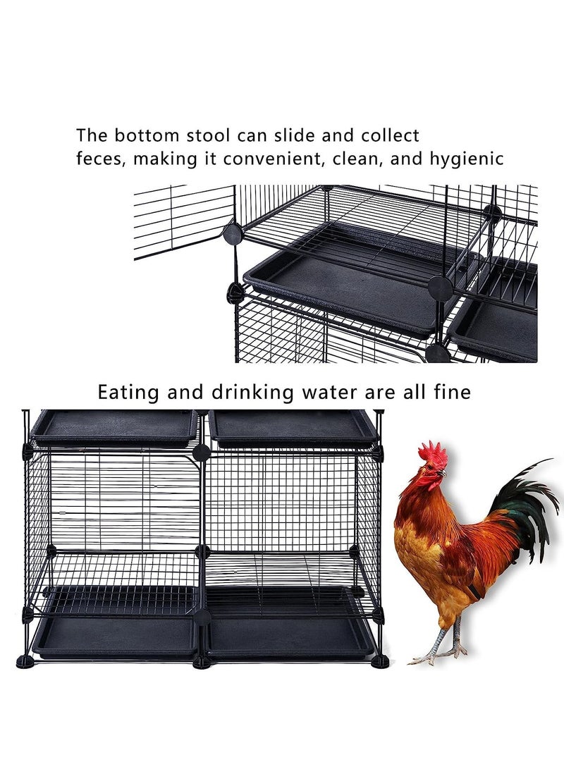 Generic Indoor Cat Cage Bird Flight Cages Poultry Cage Cat Crate Kennels Large 3-Tier for Pet Puppies Rabbit Hedgehog Chickens Ducks Bird Geese with Removable Tray  - Image 3