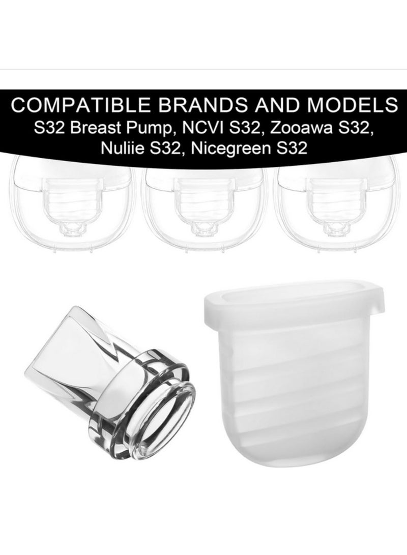Wearable Breast Pump Extractor with 4 Duckbill Valves & 2 Silicone Diaphragms - Lactation Collector Cup Replacement Parts Compatible with NCVI, Zooawa, Nuliie S32 - Image 4