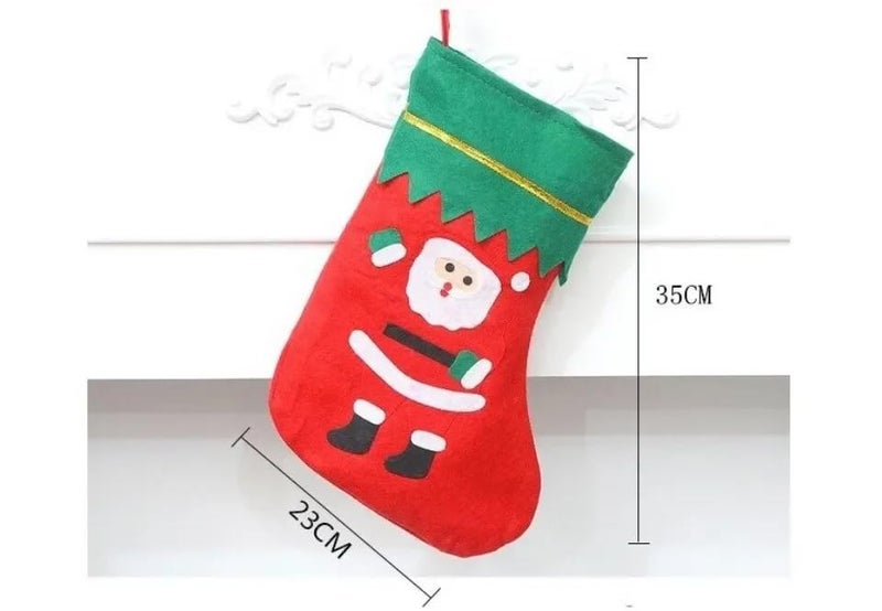CraftVatika CraftVatika Cloth Stockings Santa Claus Stuffed Assorted Socks Door Wall Hanging for Christmas Tree Decoration Home Decor Xmas Party Decoration Socks Christmas Party Decoration Items Pack of 6 - Image 3