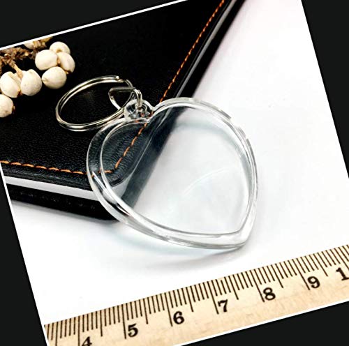 Natuworld 25Pcs Clear Acrylic Keychain Blanks Heart Shape Picture Frame Keyring Insert DIY Photo Picture Frame Key Chains Key Holder Great for DIY Gift - Image 4