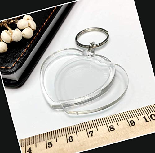 Natuworld 25Pcs Clear Acrylic Keychain Blanks Heart Shape Picture Frame Keyring Insert DIY Photo Picture Frame Key Chains Key Holder Great for DIY Gift - Image 3