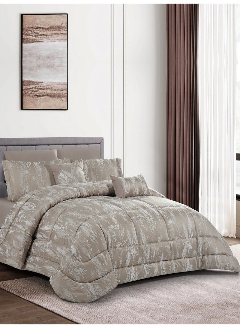 Donetella Luxury 8-Piece Comforter Set – King Size, Poly Jacquard Fabric, Soft 350 GSM Fill – Includes Comforter, Fitted Sheet, Pillowcases, Pillow Shams & Decorative Filled Cushions  - Image 2