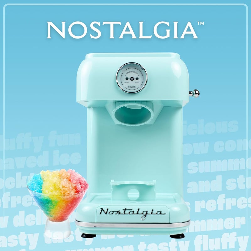 Nostalgia آلة الثلج المجروش - آلة سلاش ريترو للطاولة - تشمل 1 كوب بلاستيكي قابل لإعادة الاستخدام - أكوا - Image 5