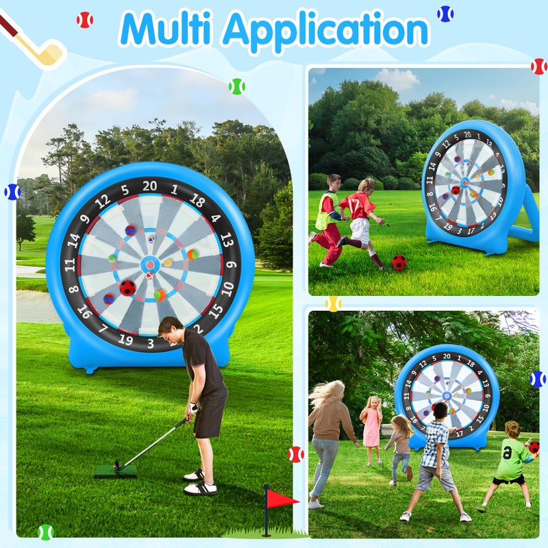 KIKILIVE 6FT Inflatable Dartboard, Giant Kick Darts Soccer Darts Golf & Throw Dart with Air Pump, Giant Outdoor Games, Blow up Soccer Dart for Yard Party Large Dartboard for Kids & Adults 20+Games - Image 3
