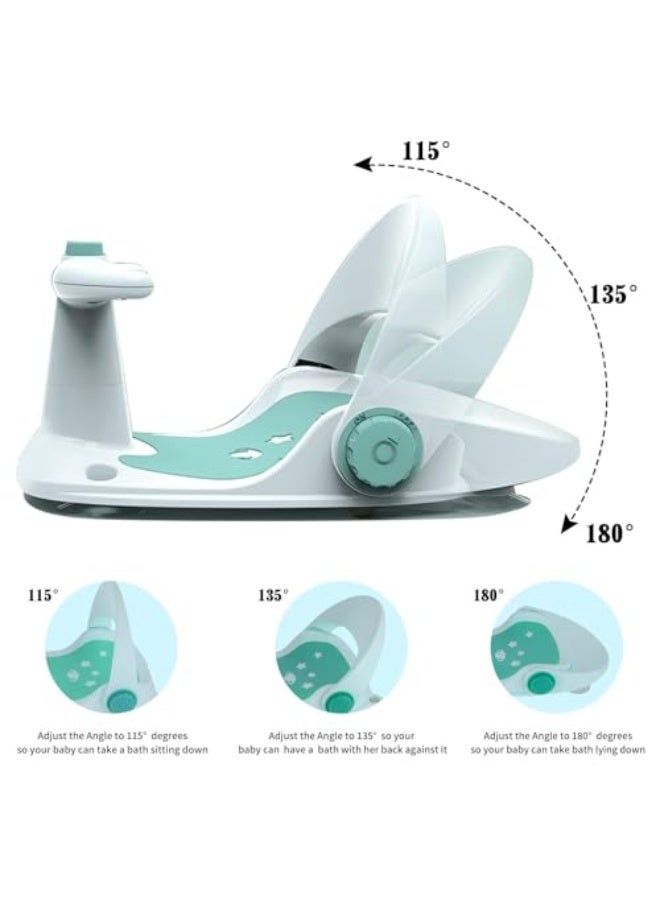 مقعد استحمام تتويج، كرسي ثابت بتصميم كوب شفط، مقعد آمن غير قابل للانزلاق للأطفال من 6 إلى 18 شهرًا (أخضر، نجمة) - Image 2