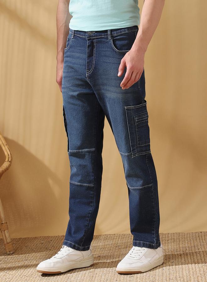 Dennis Lingo Men's Indigo 100% Cotton Solid Pattern Full Length Relaxed Jeans  - Image 3