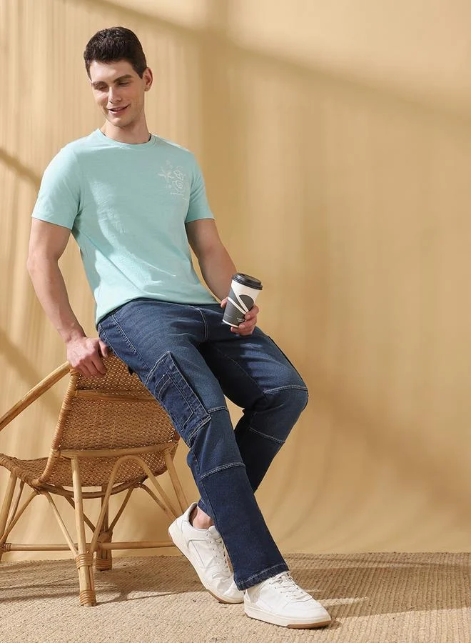 Dennis Lingo Men's Indigo 100% Cotton Solid Pattern Full Length Relaxed Jeans