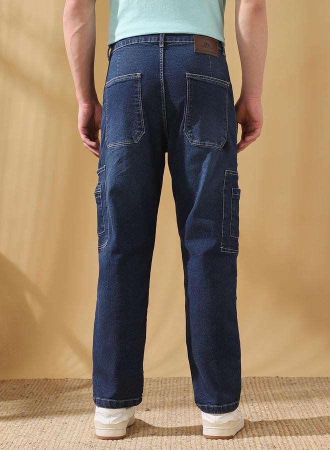 Dennis Lingo Men's Indigo 100% Cotton Solid Pattern Full Length Relaxed Jeans  - Image 5