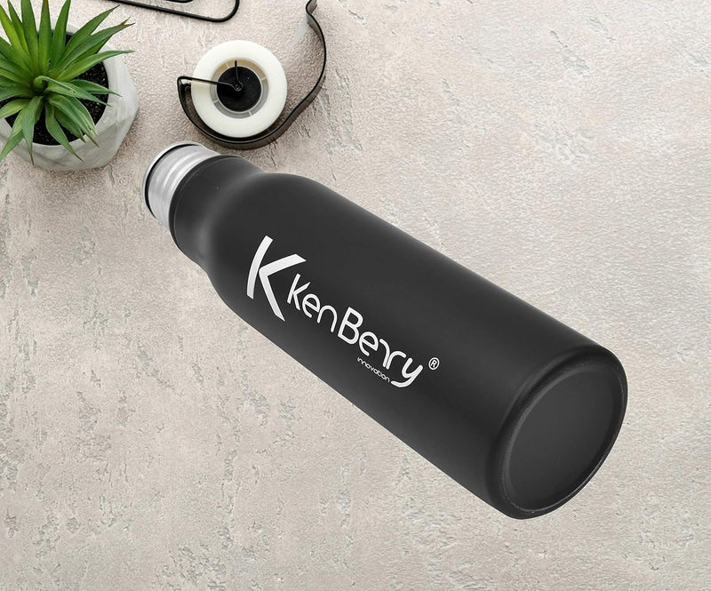 KenBerry Stainless Steel Water Bottle 750 Ml Alpha Duo Pack of 2 Black - Image 5