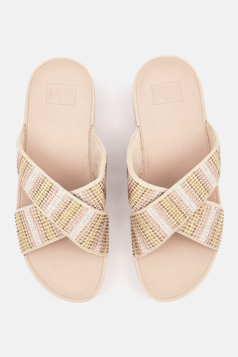 FitFlop Women Slip On Strobe Slide, Gold - Image 4