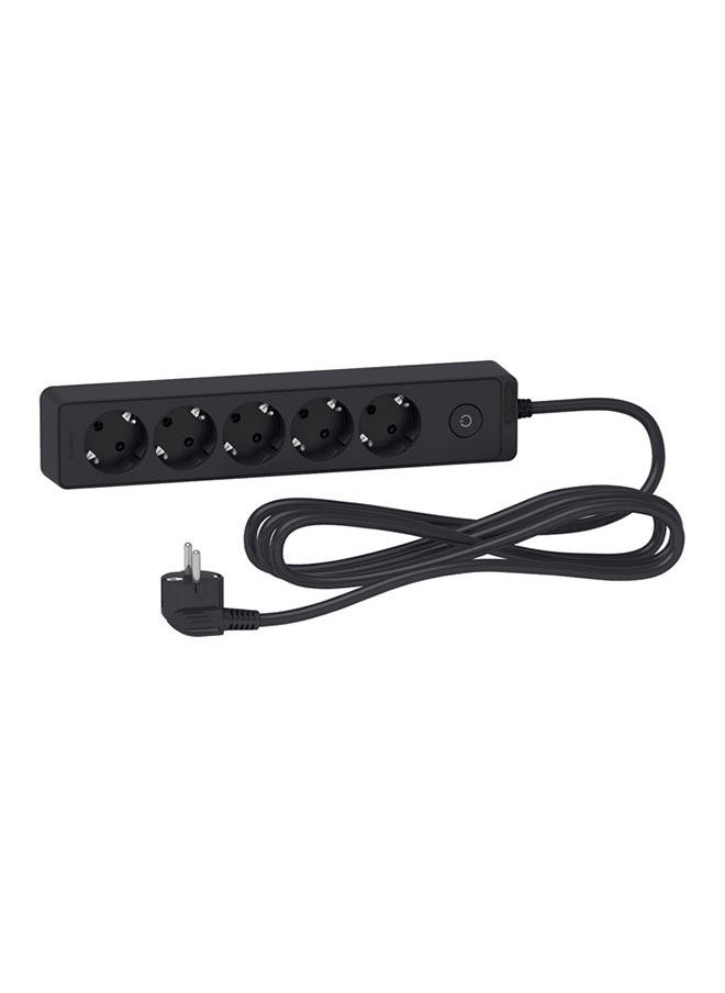 Schneider Electric Trailing Lead Unica Extend 5 Schuko Swicthable Cable Anthracite 
