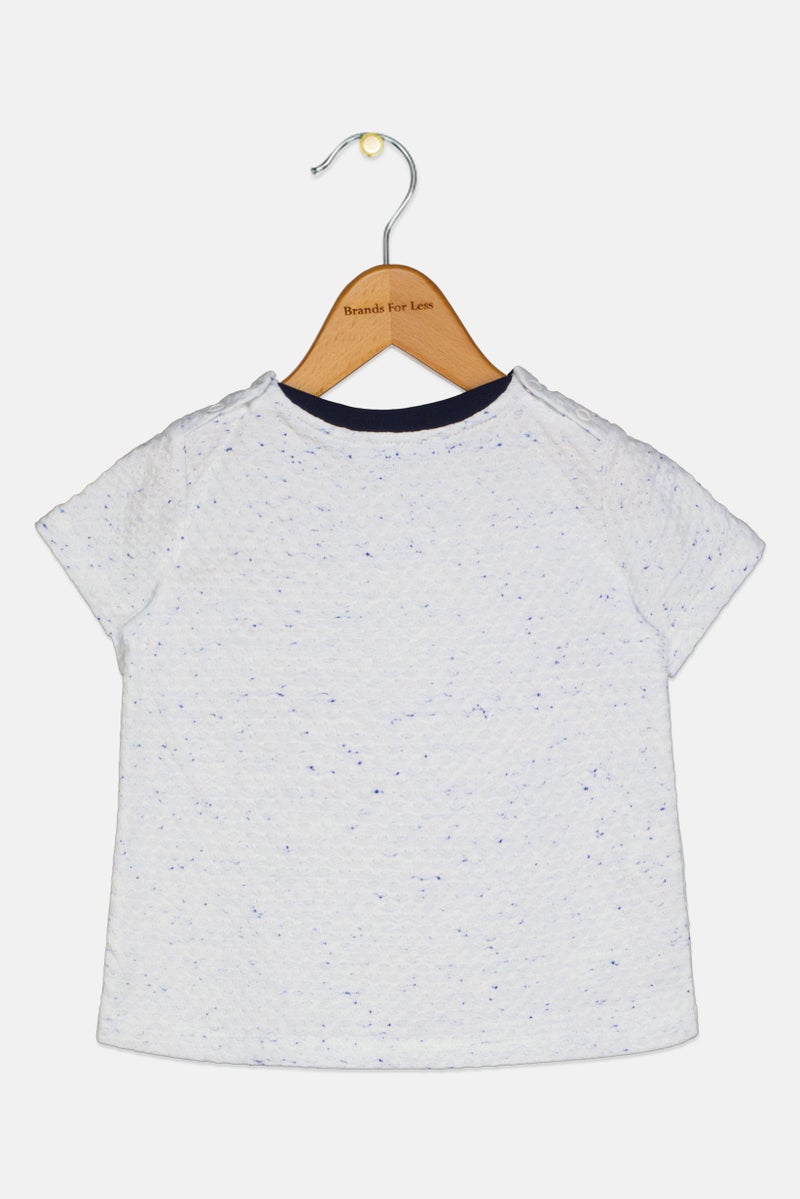 Choupette Kids Boy Textured Short Sleeve T-Shirt, White - Image 2