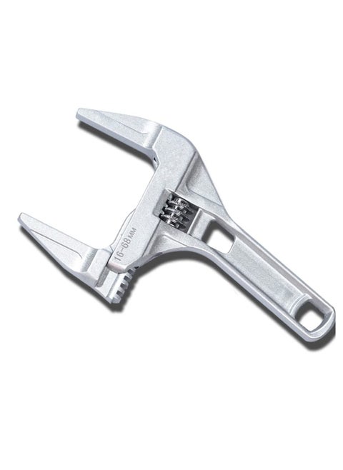 Adjustable Wrench – 6 to 68mm Wide Opening Jaws Adjustable Spanner with Short Handle – Aluminum Alloy Light Weight Plumbers Spanner Nut Key Hand Tool for Bathroom, Washbasin etc