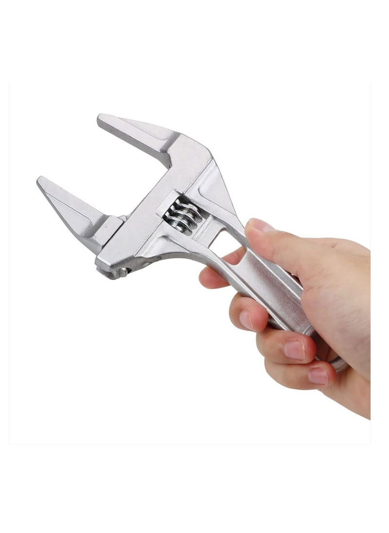 SYOSI - Adjustable Wrench – 6 to 68mm Wide Opening Jaws Adjustable Spanner with Short Handle – Aluminum Alloy Light Weight Plumbers Spanner Nut Key Hand Tool for Bathroom, Washbasin etc - Image 1
