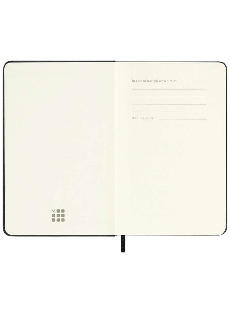 1-Piece Classic Pocket Size Hard Cover Plain Notebook 9x14cm Size Black