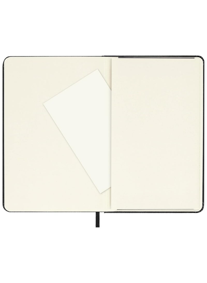 1-Piece Classic Pocket Size Hard Cover Plain Notebook 9x14cm Size Black
