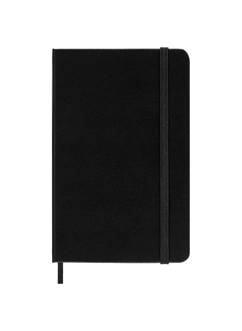 1-Piece Classic Pocket Size Hard Cover Plain Notebook 9x14cm Size Black