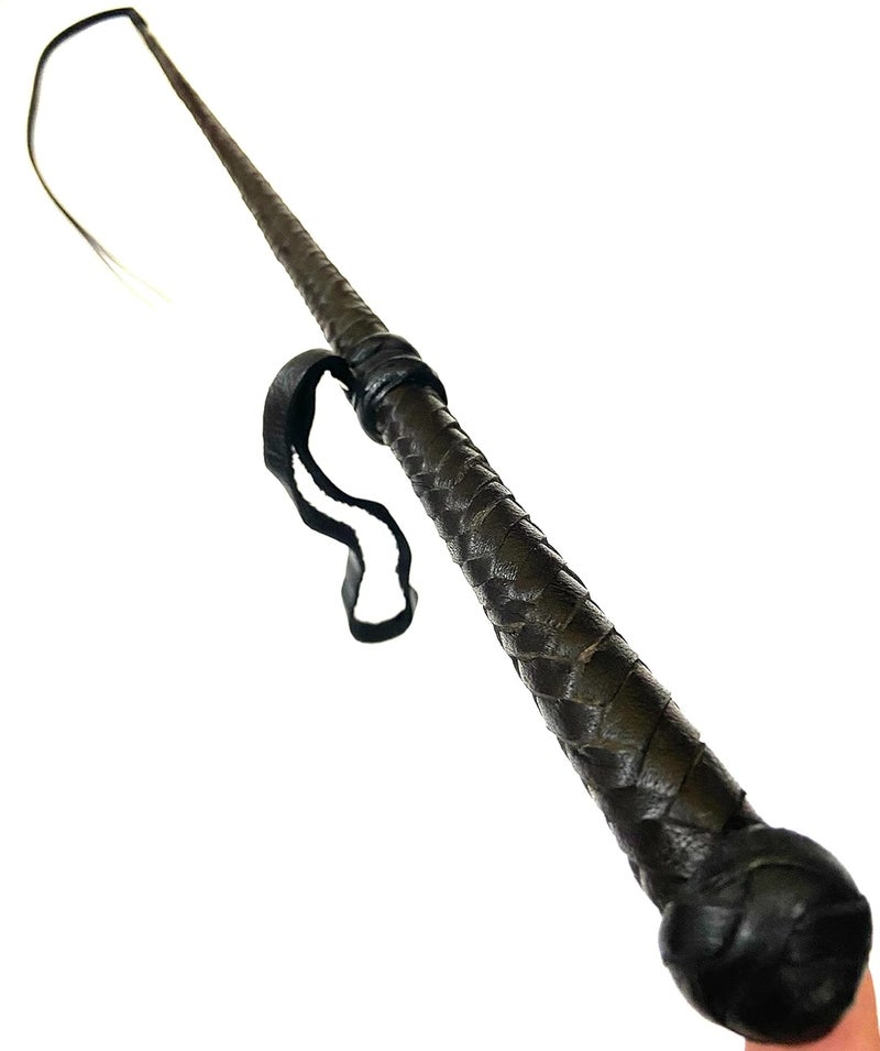 PETS TRIANGLE Leather Braided Popper Whip Ideal for Horse Training, 42 Chocolate Brown - Image 5