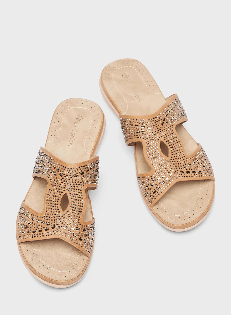 لو كونفورت Side Strap Flat Sandal