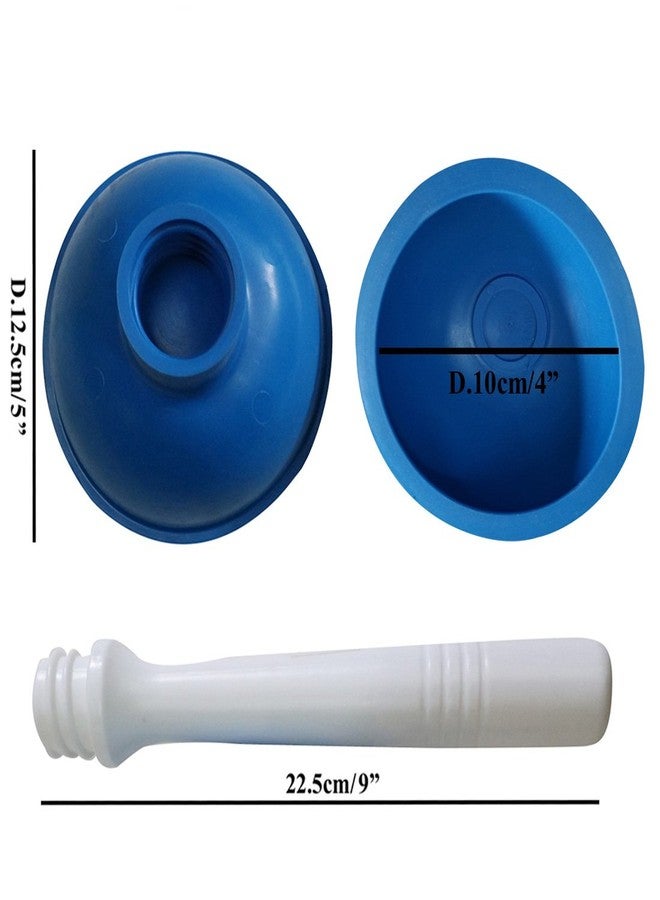 NewFerU Small Plunger Pump Liquid Plumber Clog Remover Cleaner Unclogger Tool for Toilet,Kitchen Sink Drain,Bathroom Shower Tub with Portable 4 Inch Cup and 9 Inch Handle (Blue) - Image 2