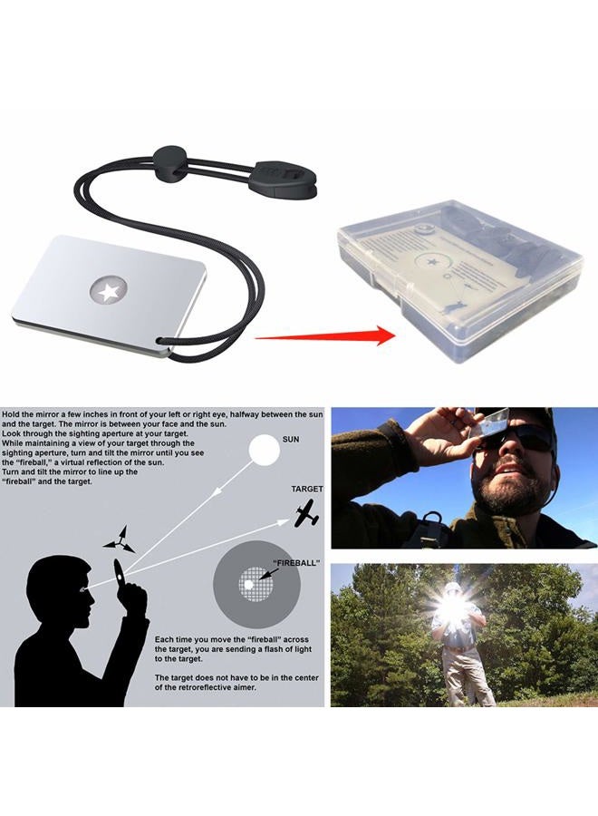 Luca Elf Aid Small Mirror for Survival Mirror Signal Mirror Military Grade 2 X 3 inch,Hiking Emergency Signaling Mirror Survival with Lanyard and Compass & Whistle,Rescue Mirror for Hiking - Image 3