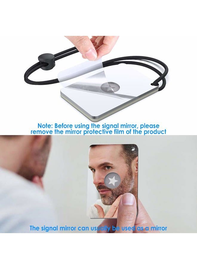 Luca Elf Aid Small Mirror for Survival Mirror Signal Mirror Military Grade 2 X 3 inch,Hiking Emergency Signaling Mirror Survival with Lanyard and Compass & Whistle,Rescue Mirror for Hiking - Image 4
