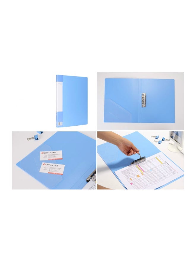 Kalon Blue Plastic Clipboard File Folder with Twin Metal Spring Clips, A4/Letter Document Holder for Office and School, Pack of 8 - Image 4