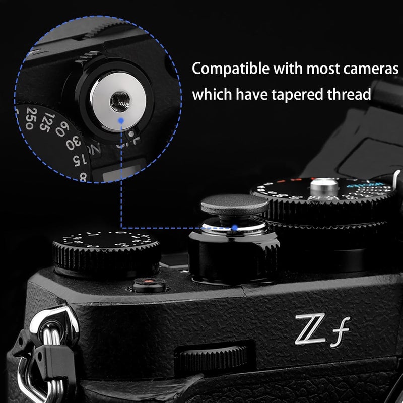 Haoge Metal Shutter Release Button for Fujifilm XE4 XE2 XE2S XE3 XT2 XT3 XT10 XT20 XT30 X-T30 XPro1 XPro2 X-Pro3 X100V XPro3 X10 X20 X30 STX-2, Leica M Type240 M-Monochrom Convex Surface Gray - Image 4
