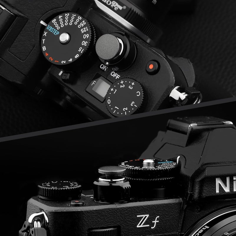 Haoge Metal Shutter Release Button for Fujifilm XE4 XE2 XE2S XE3 XT2 XT3 XT10 XT20 XT30 X-T30 XPro1 XPro2 X-Pro3 X100V XPro3 X10 X20 X30 STX-2, Leica M Type240 M-Monochrom Convex Surface Gray - Image 2