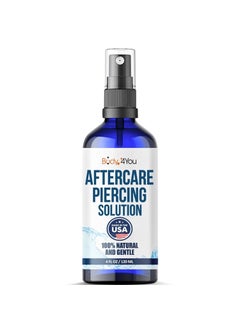 BodyJ4You BodyJ4You Piercing Aftercare Spray - Saline Natural Recovery Formula - Tea Tree Sea Salt Aloe Rosemary - Ear Piercing Kit Gauges Navel - Wound Care Keloid Bump Removal - Fine Mist 4 Fl Oz 