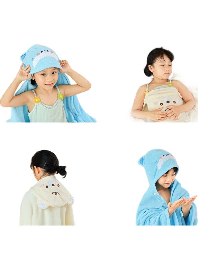 Grace A-Class Bath Towel For Children With Hood, Newborn Ultra-Soft Absorbent Bath Towel, Quick-Drying Bath Wrap, Beige - Image 1