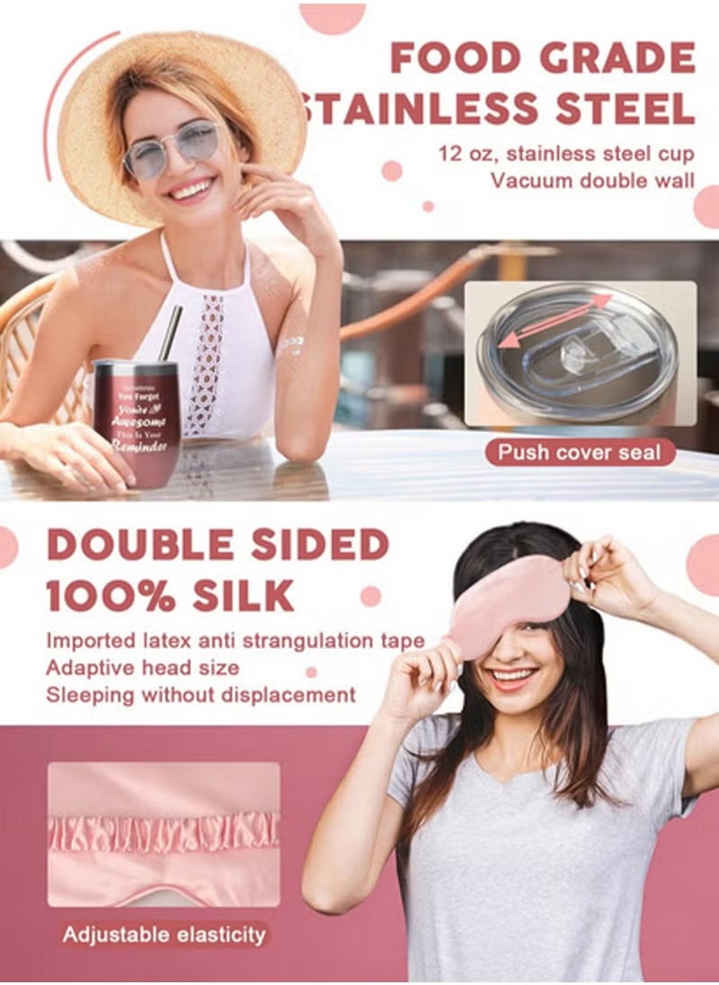 Arabest Rose Gold Spa Gift Box for Women - Bath Bombs, Scented Candles & Keychain Best Birthday, Ramadan, Special Occasion Gifts for Her/Mom/Sister (Pink 21x9.5x21 cm)  - Image 3
