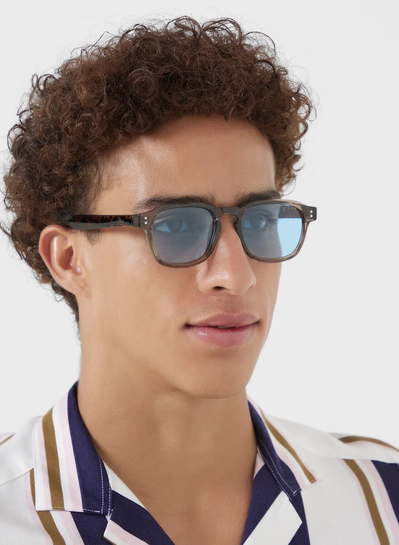 Robert Wood Polarized Lens Tortoise Print Wayfarer Sunglasses