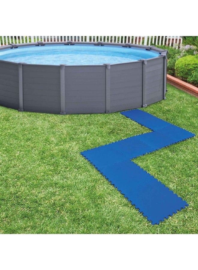 INTEX Krystal Clear Pool Basics Interlocking Padded Floor Protector Blue 3.38 x 20.5 x 20.5 Inch 29081 - Image 3