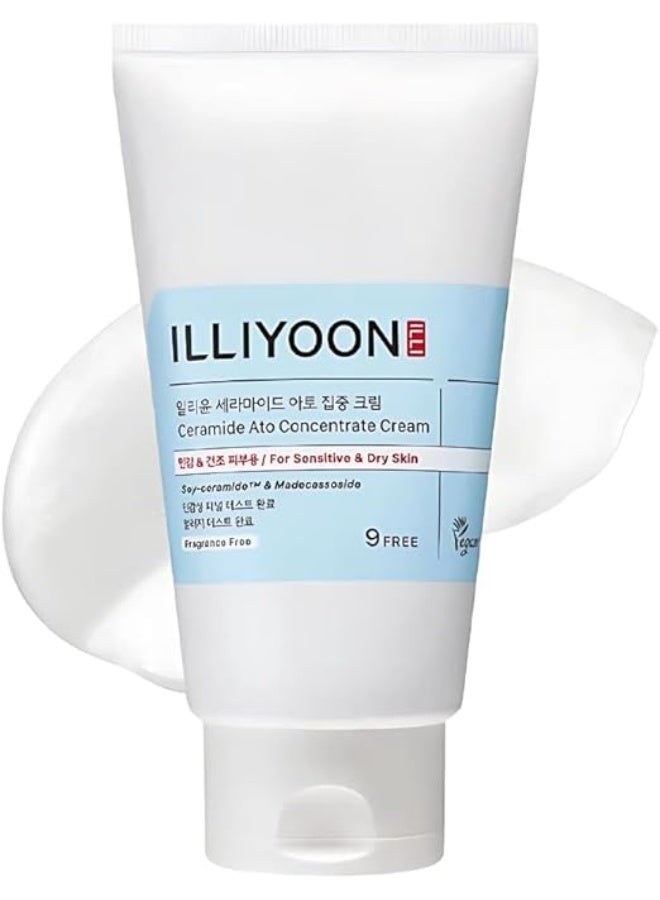Illiyoon Ceramide Ato Concentrate Cream | Moisturizer for Dry & Sensitive Skin, 100hr Lasting Hydration, For Face & Body, Gentle for Infants, Moisture Barrier Repair, Vegan Certified, 230ml/7.77oz
