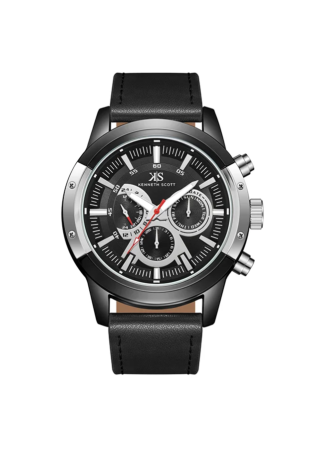 KENNETH SCOTT Men's Black  Dial Analog Watch - K24121-BLBB