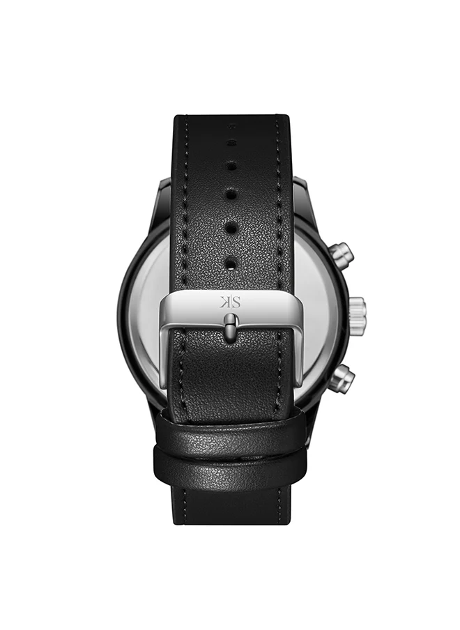 KENNETH SCOTT Men's Black  Dial Analog Watch - K24121-BLBB